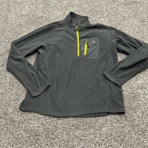Eddie Bauer First Ascent 1/4 Zip Pullover Mens Large Black Grey Jacket Hiking